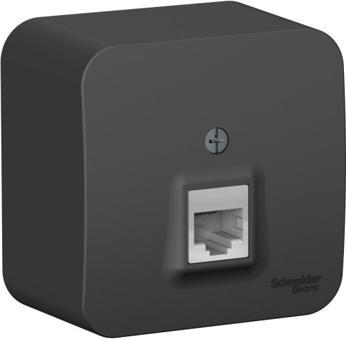 Розетка компьютерная накладная Systeme Electric Blanca 1-м. RJ45 5e антрацит фото Розетка компьютерная накладная Systeme Electric Blanca 1-м. RJ45 5e антрацит картинка